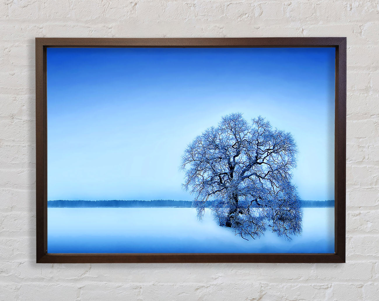 Blue Winter Tree Framed Wall Art