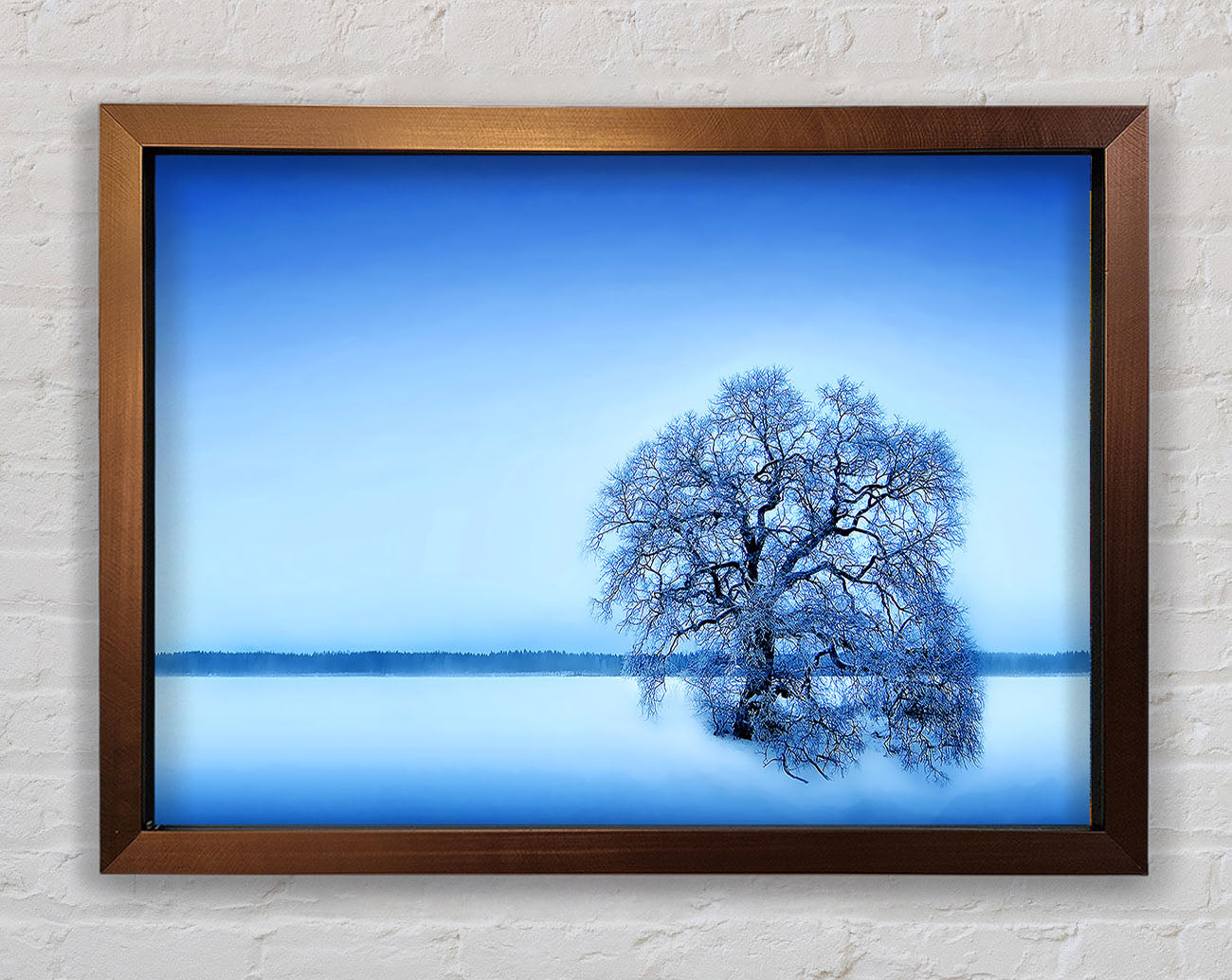 Blue Winter Tree Framed Wall Art