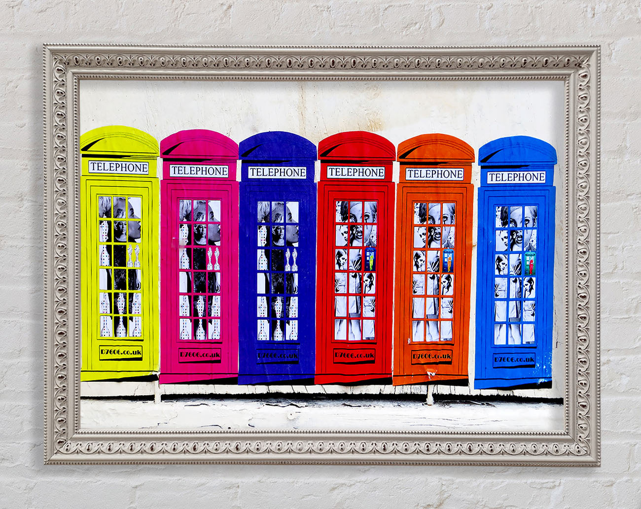 Colourful Telephone Boxes Framed Wall Art