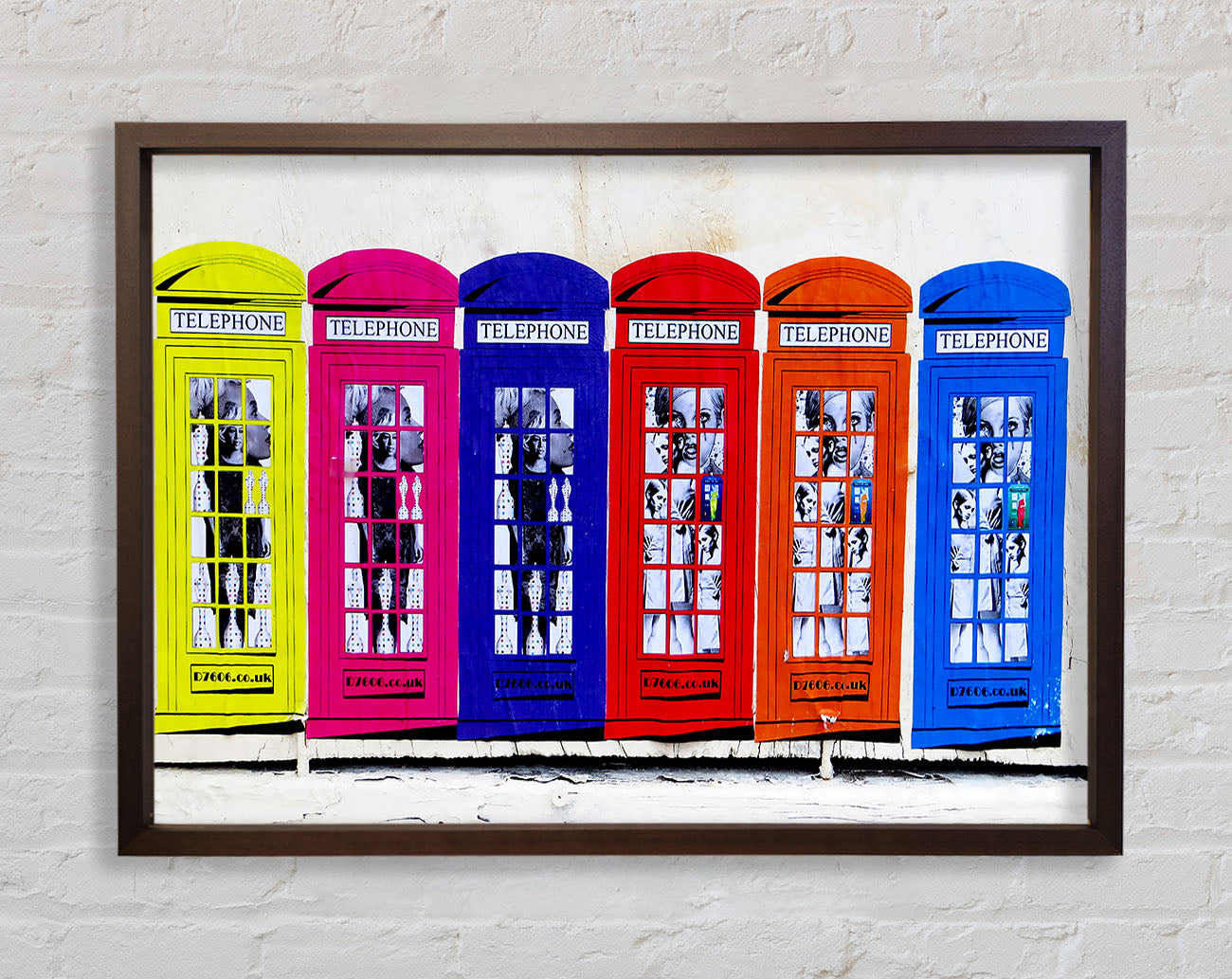 Colourful Telephone Boxes Framed Wall Art