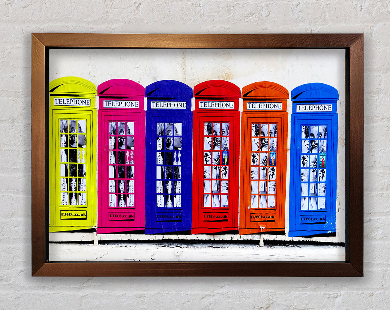Colourful Telephone Boxes Framed Wall Art
