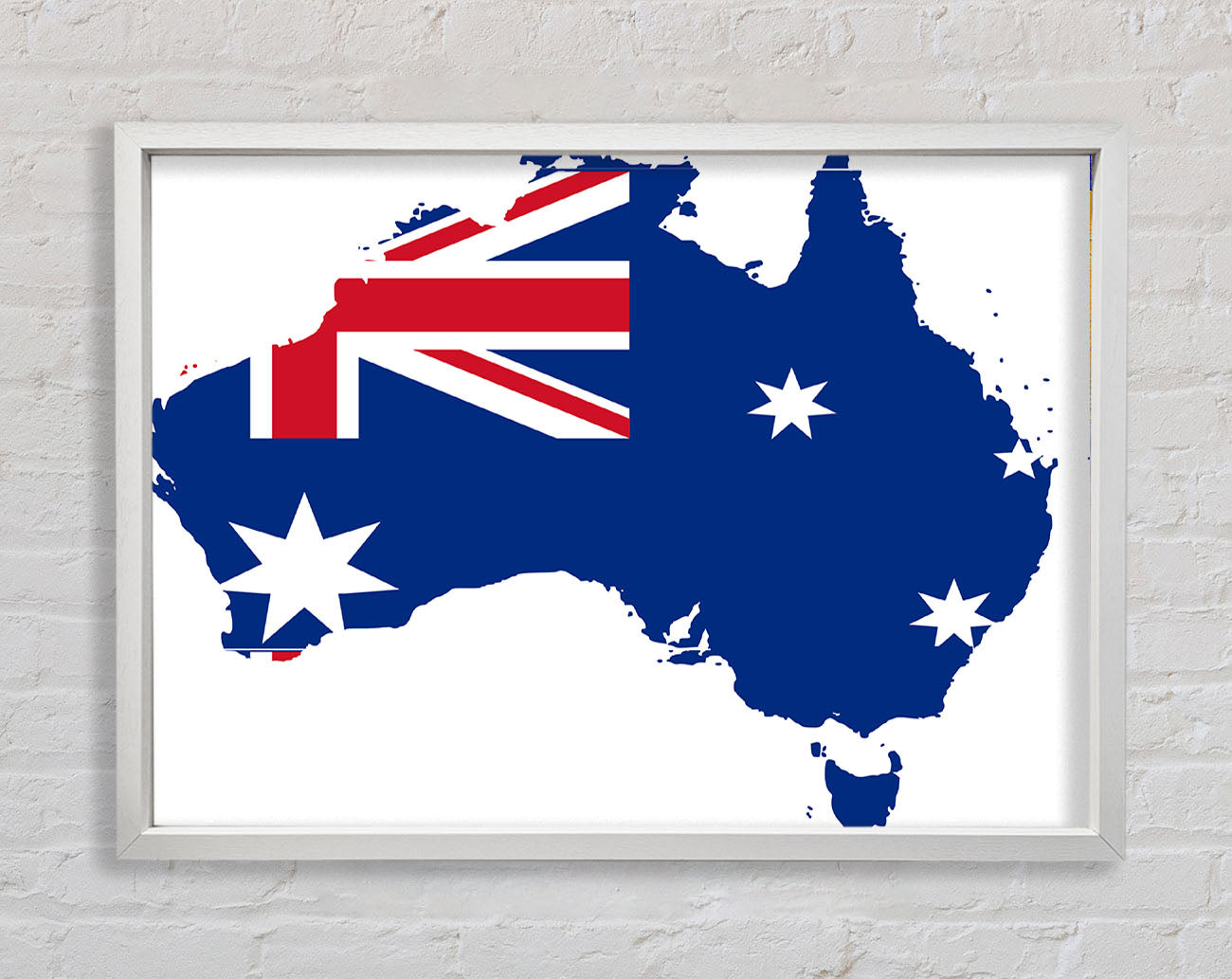 Australia Flag Map Framed Wall Art