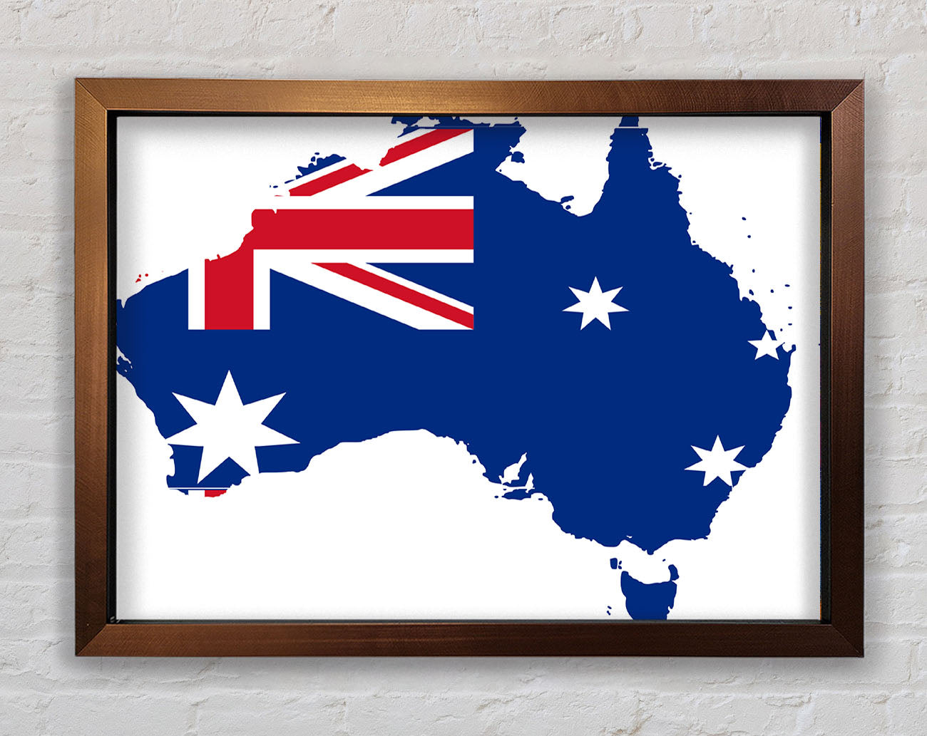 Australia Flag Map Framed Wall Art