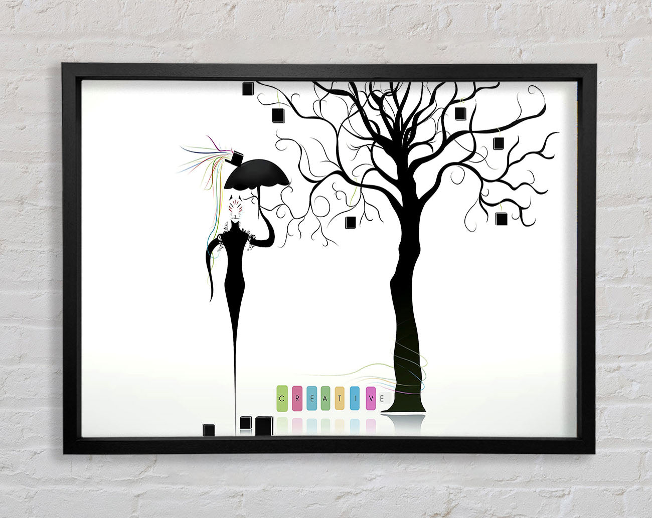Creative Animal Woman Framed Wall Art