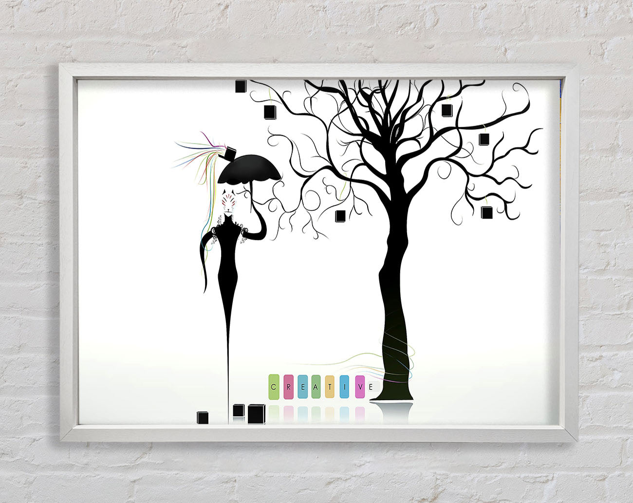 Creative Animal Woman Framed Wall Art