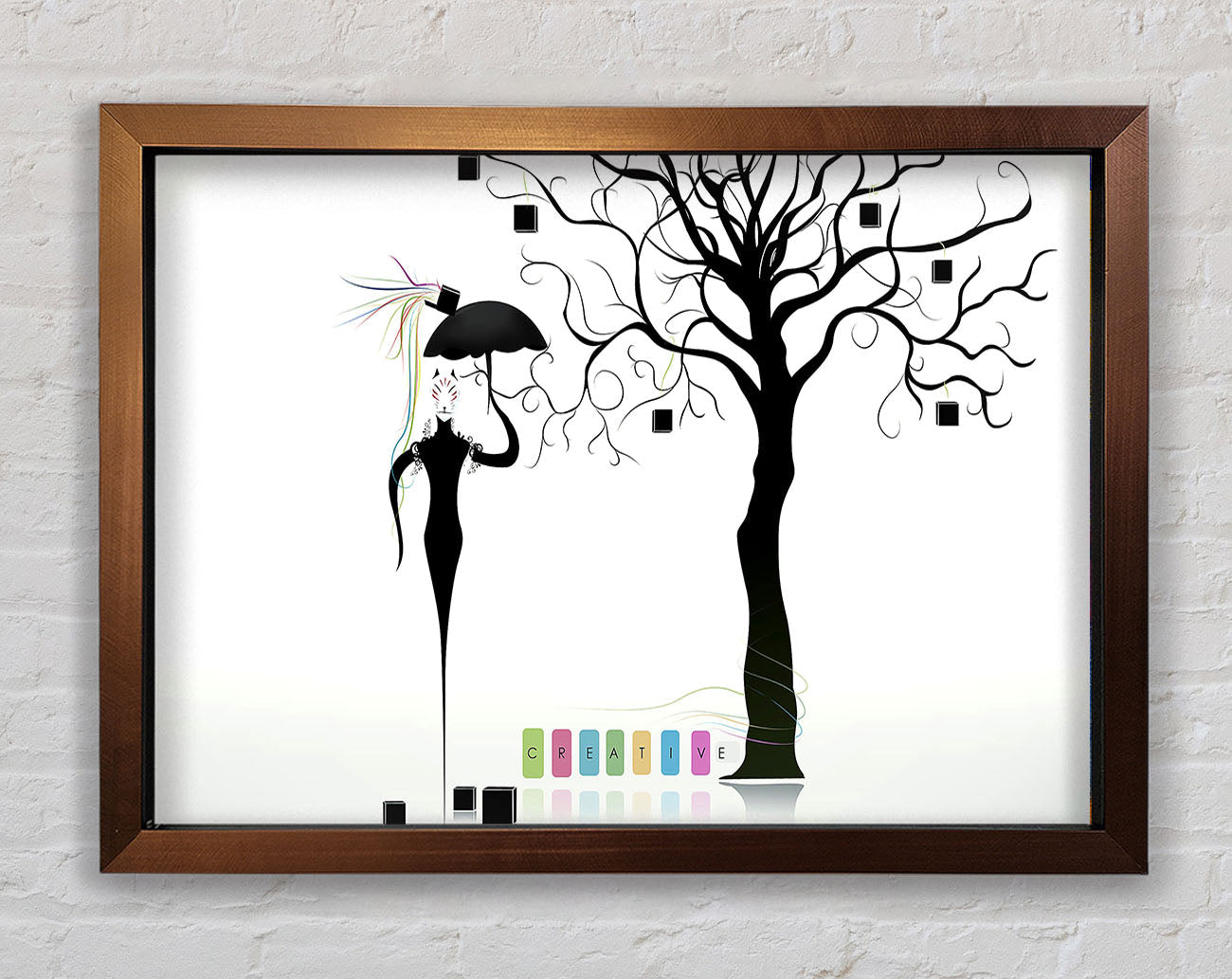 Creative Animal Woman Framed Wall Art