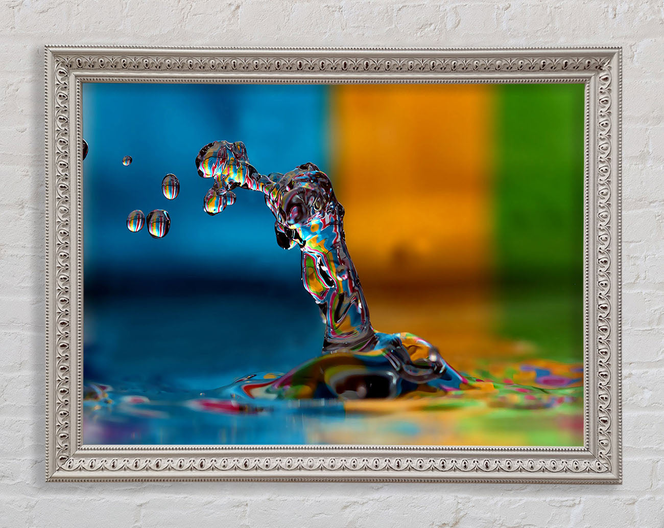 Colourful Water Splash Framed Wall Art