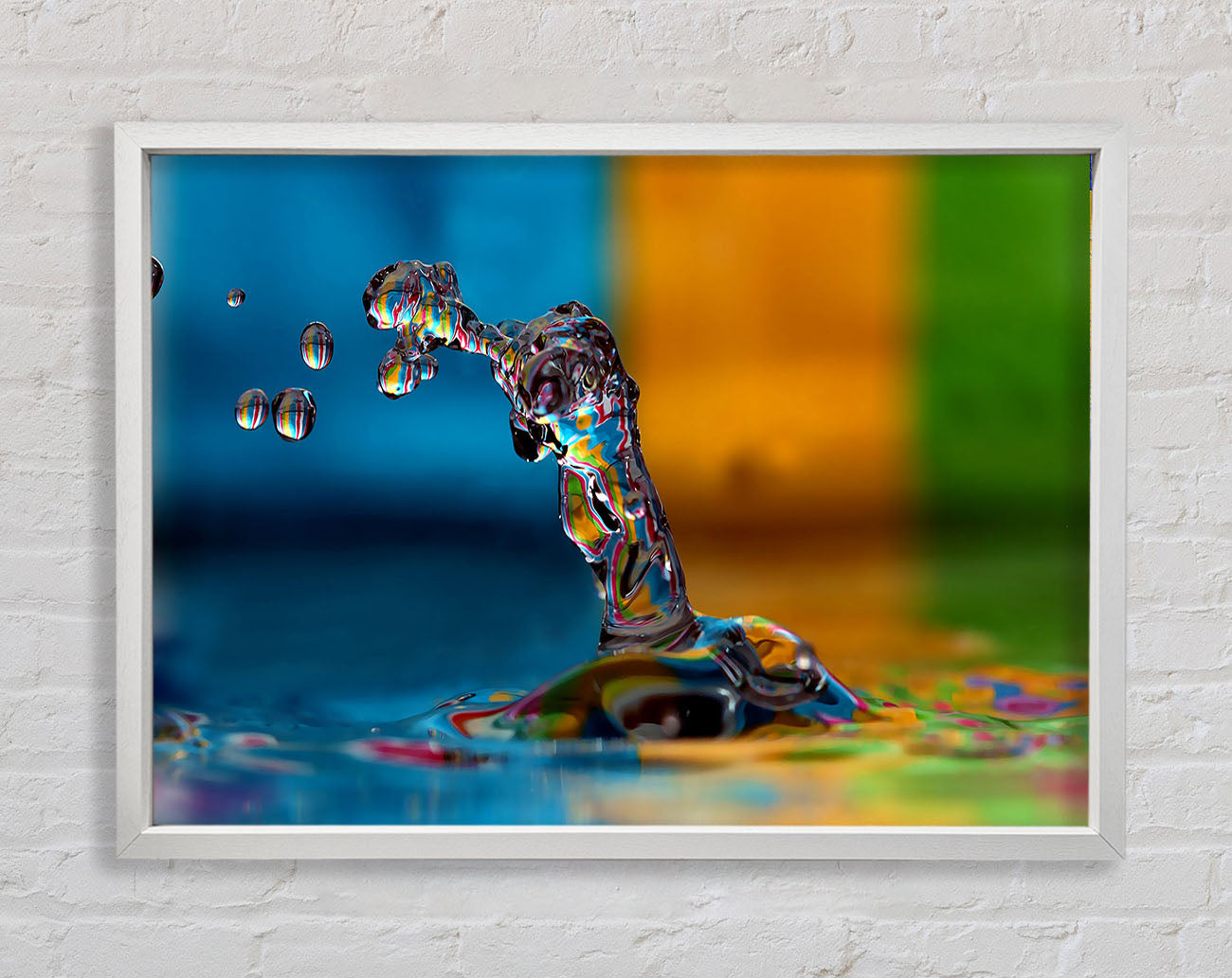 Colourful Water Splash Framed Wall Art