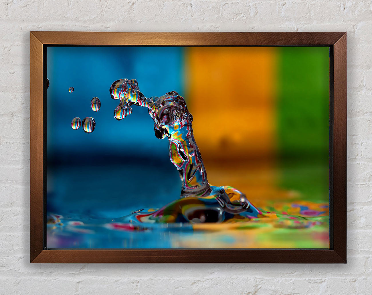 Colourful Water Splash Framed Wall Art