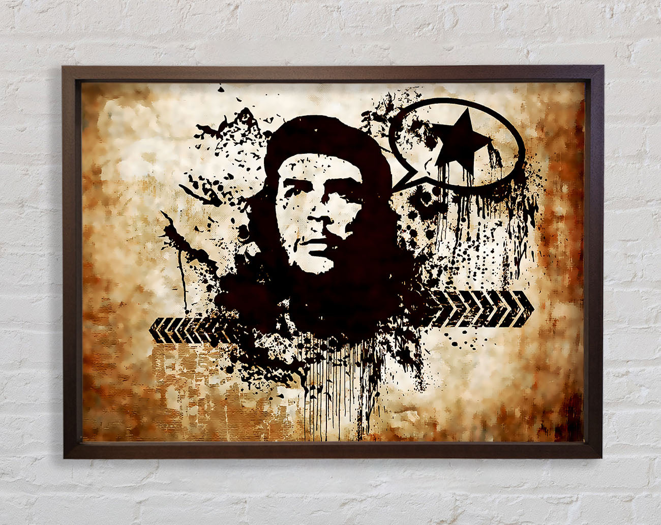 Che Guevara Brown Framed Wall Art