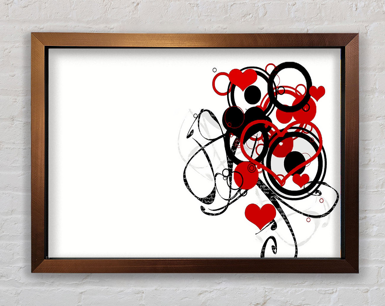 Circles And Hearts Framed Wall Art