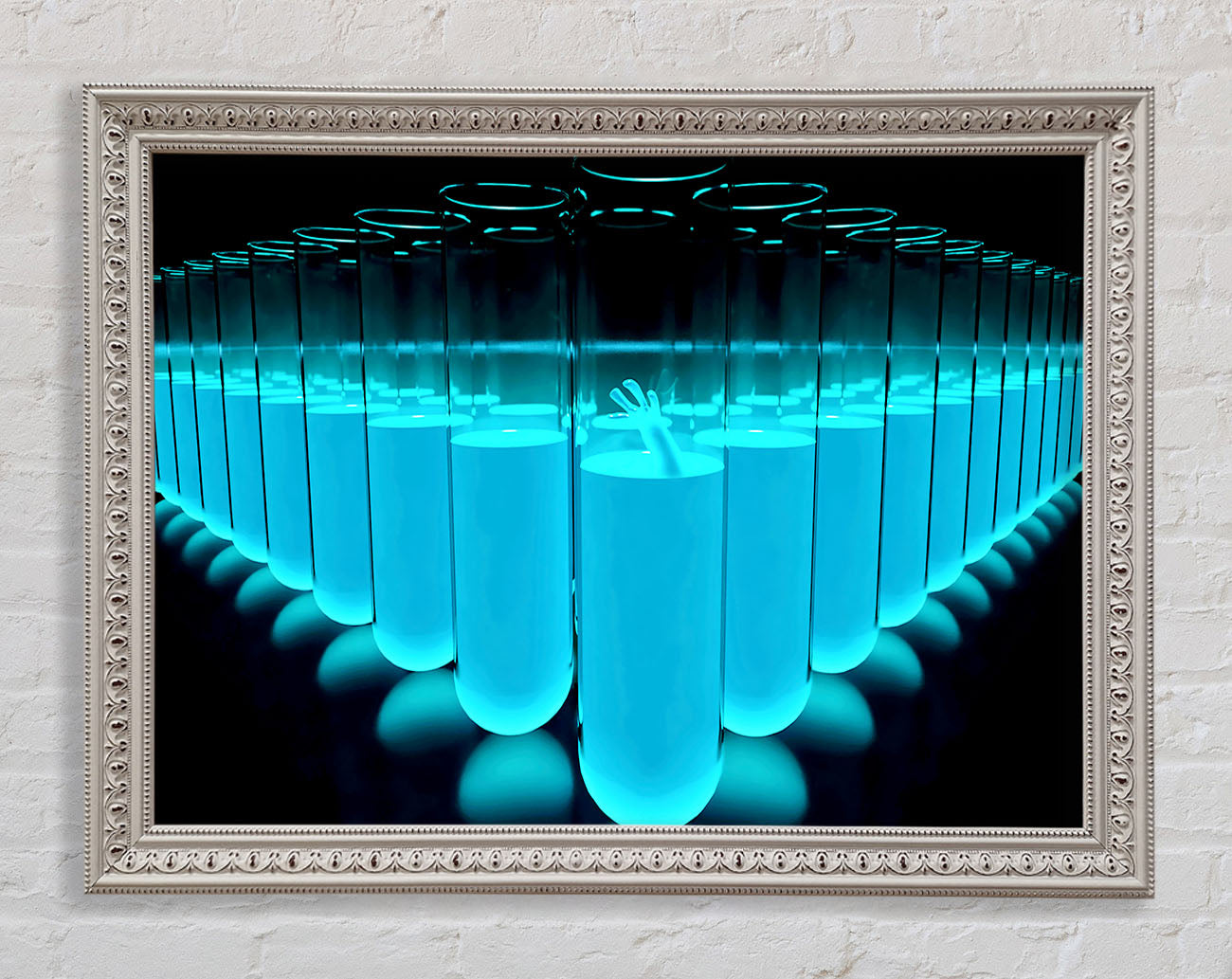 Blue Test Tubes Framed Wall Art