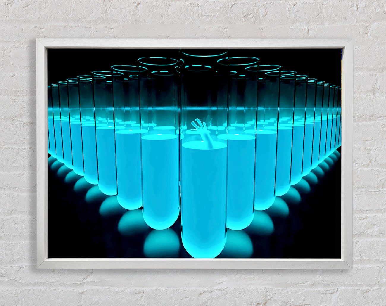 Blue Test Tubes Framed Wall Art