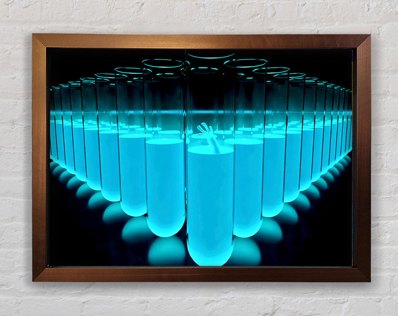 Blue Test Tubes Framed Wall Art