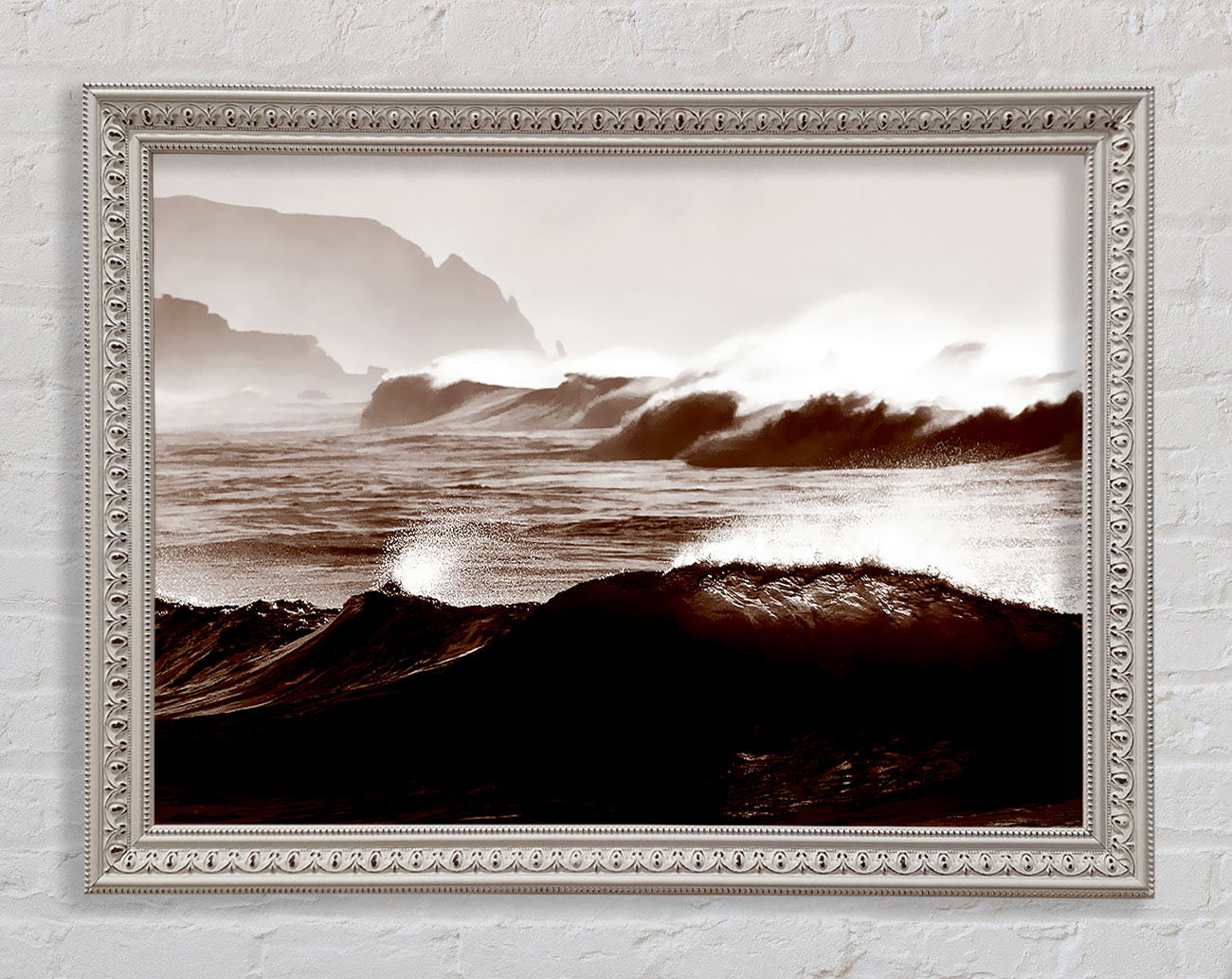 Chocolate Waves Crashing Framed Wall Art