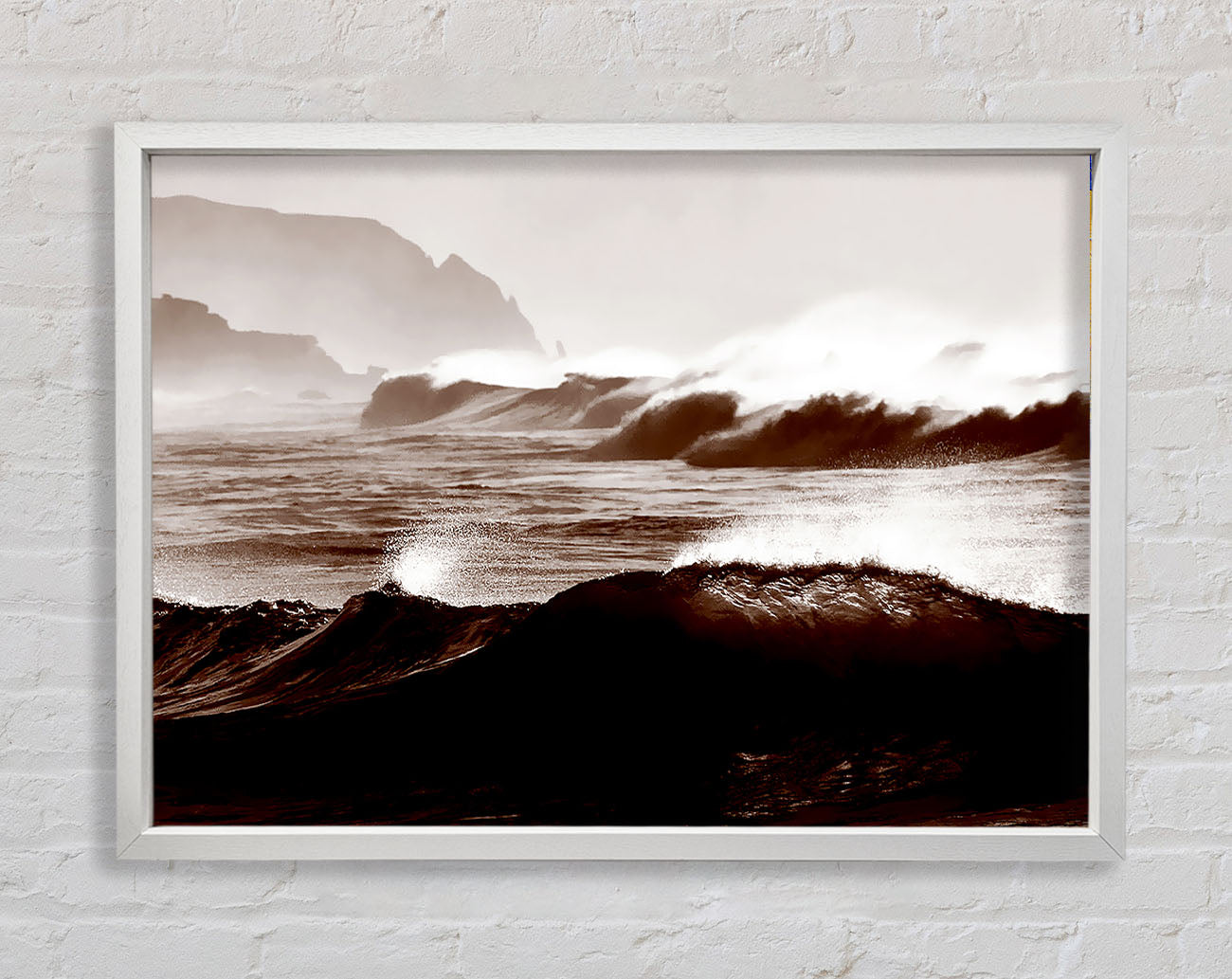 Chocolate Waves Crashing Framed Wall Art