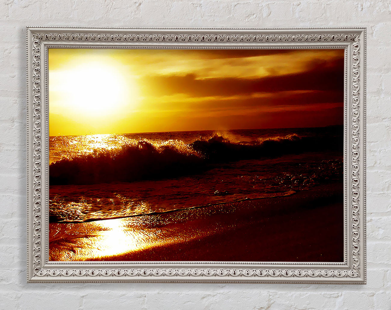 Caramel Ocean Shoreline Framed Wall Art