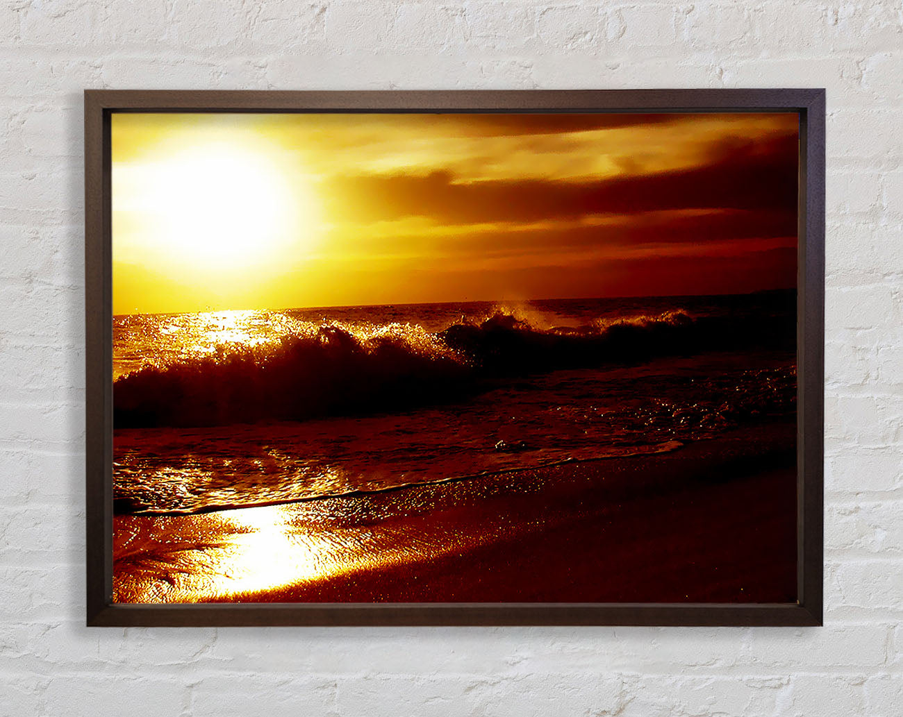 Caramel Ocean Shoreline Framed Wall Art