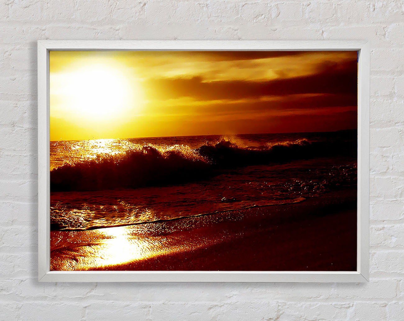 Caramel Ocean Shoreline Framed Wall Art