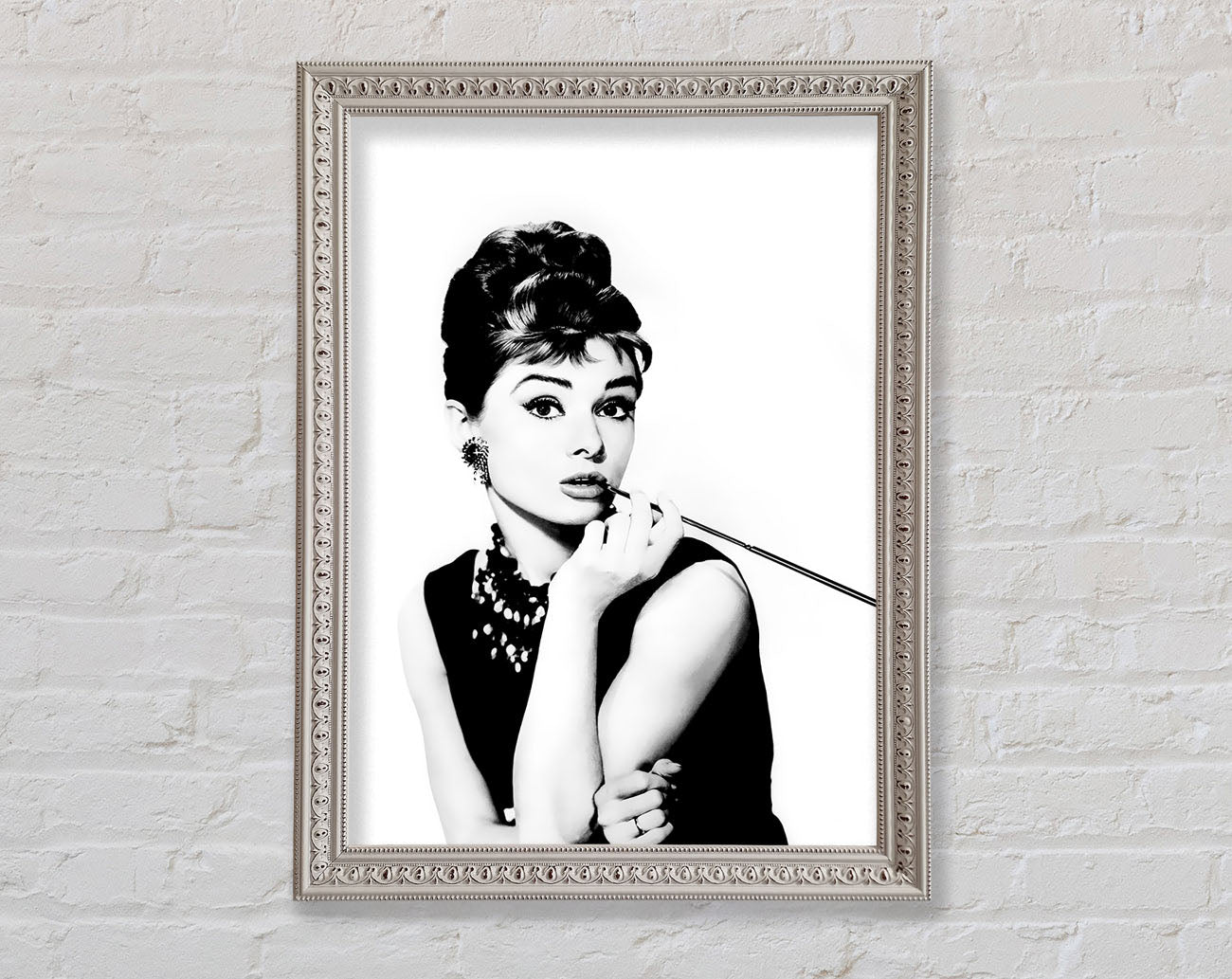 Audrey Hepburn Cigarette Framed Wall Art