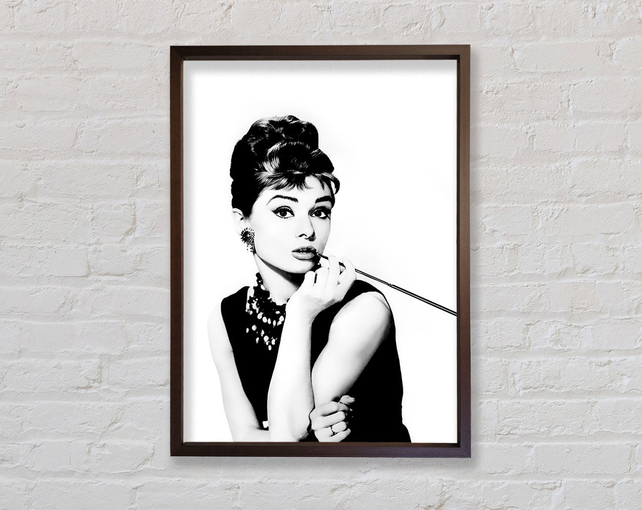 Audrey Hepburn Cigarette Framed Wall Art