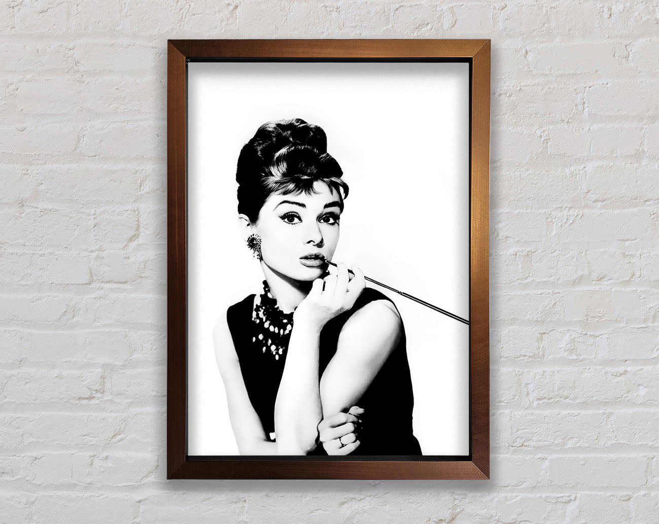 Audrey Hepburn Cigarette Framed Wall Art