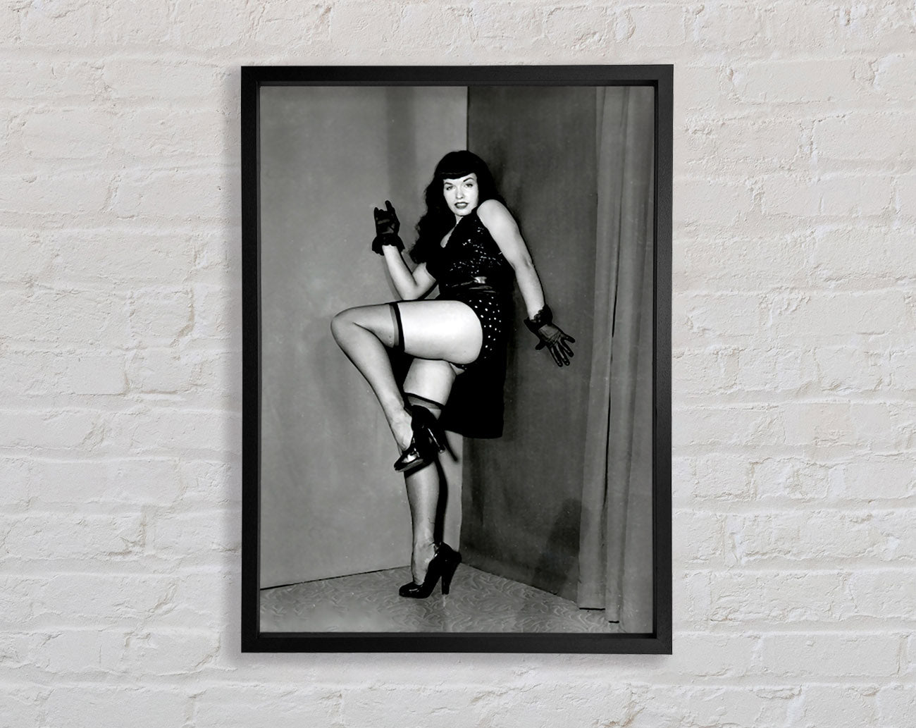 Betty Page Cornered Framed Wall Art