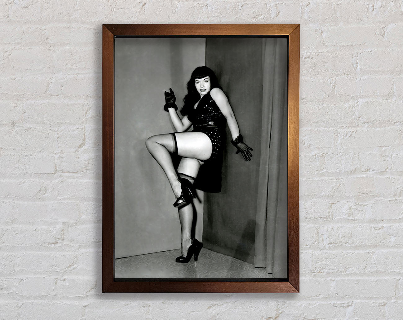 Betty Page Cornered Framed Wall Art
