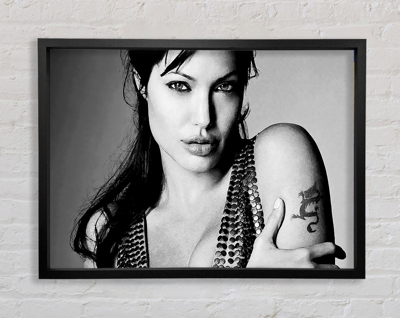 Angelina Jolie Dragon Tattoo Framed Wall Art