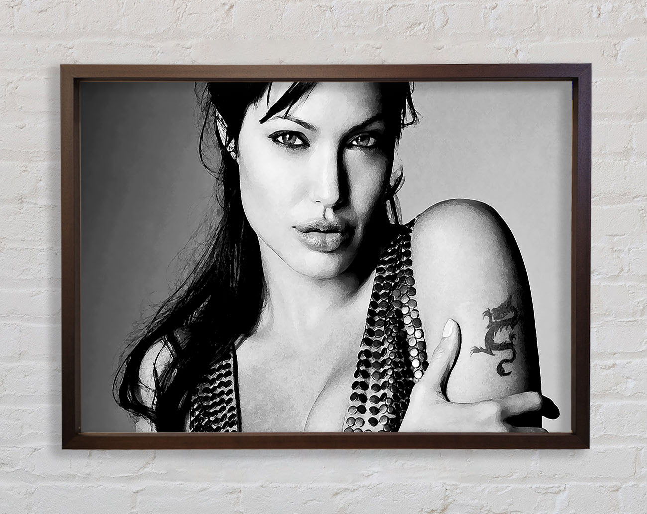 Angelina Jolie Dragon Tattoo Framed Wall Art