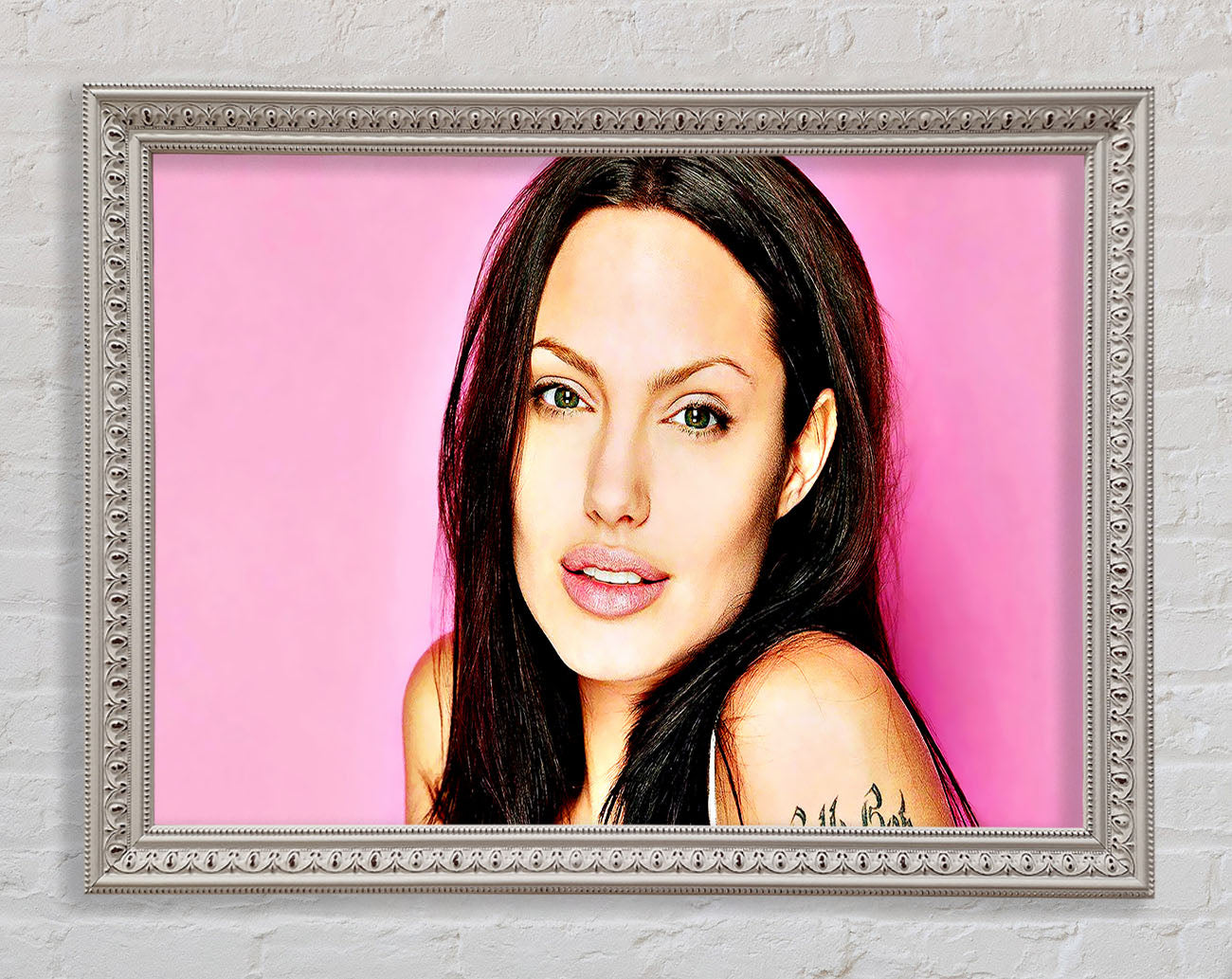 Angelina Jolie Pink Framed Wall Art
