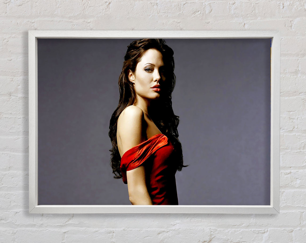 Angelina Jolie Red Dress Framed Wall Art
