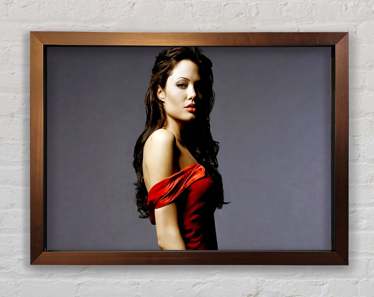 Angelina Jolie Red Dress Framed Wall Art