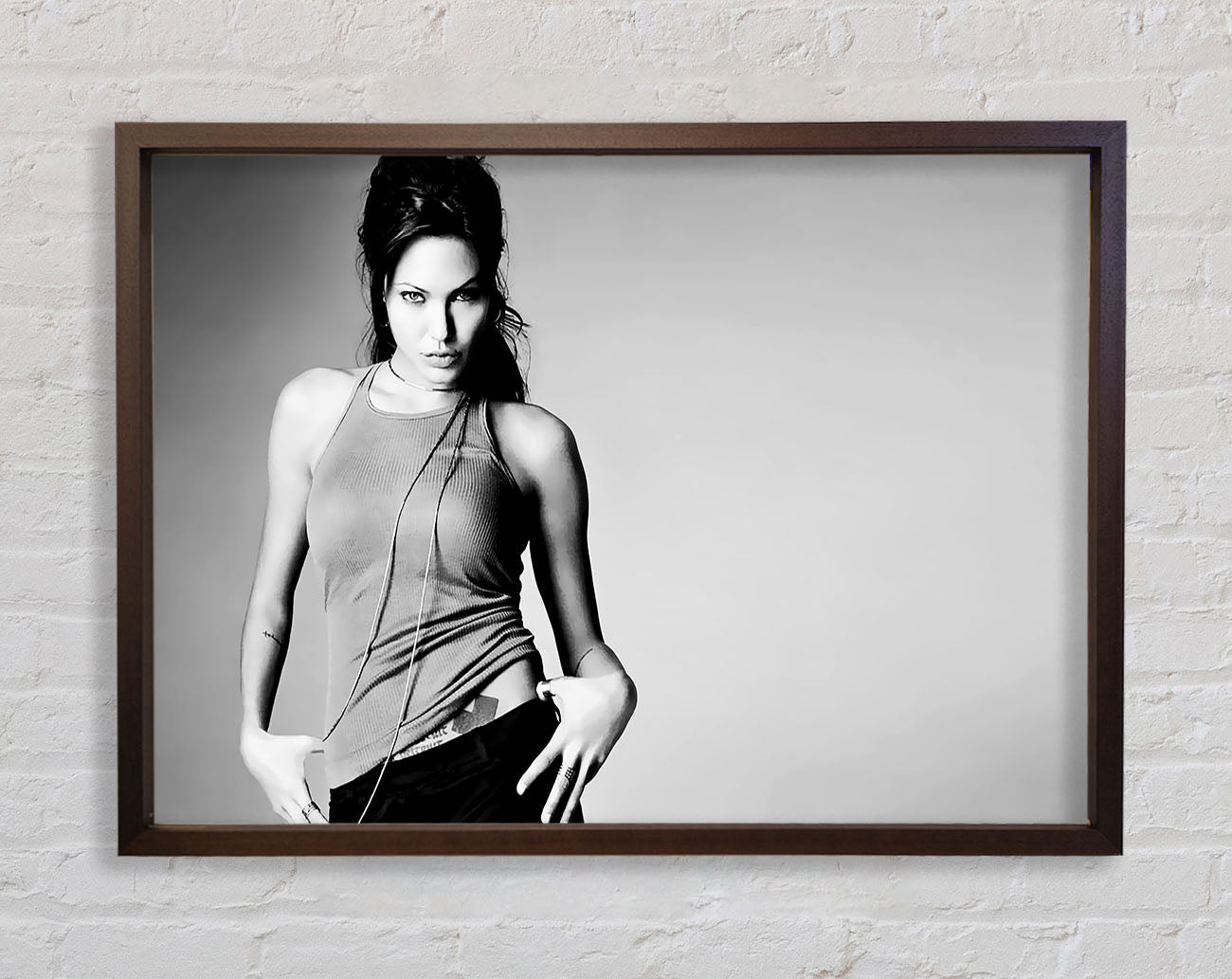 Angelina Jolie Sexy B n W Framed Wall Art