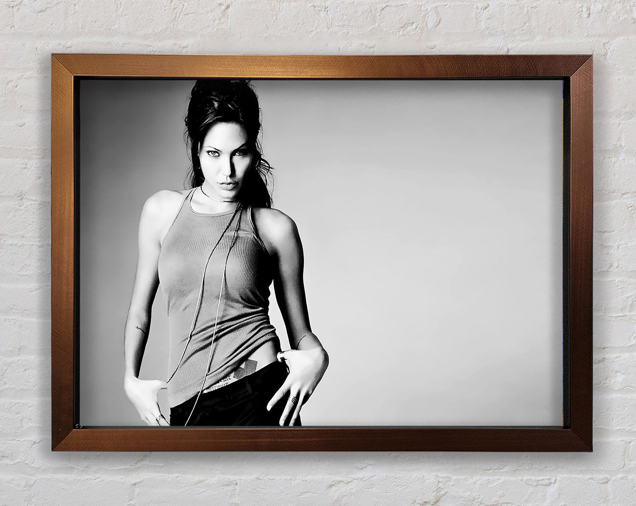 Angelina Jolie Sexy B n W Framed Wall Art