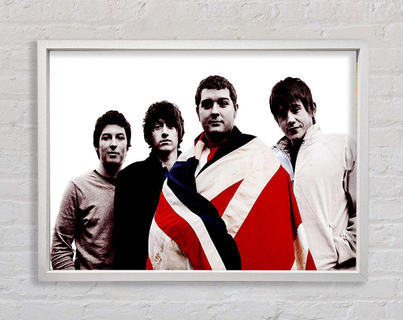 Arctic Monkeys British Flag B n W Framed Wall Art