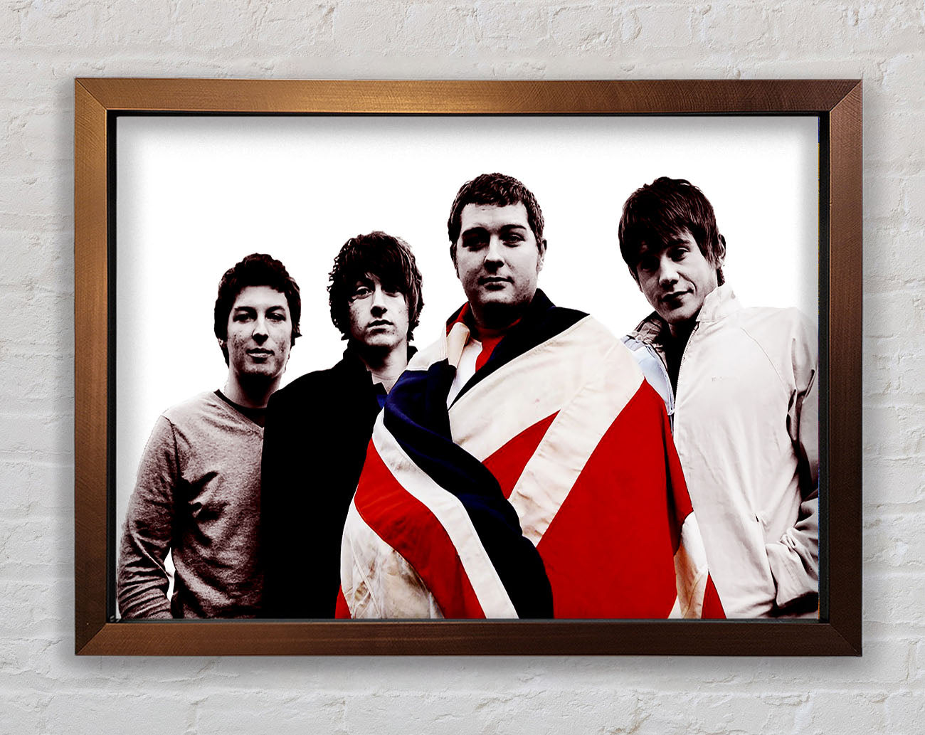 Arctic Monkeys British Flag B n W Framed Wall Art