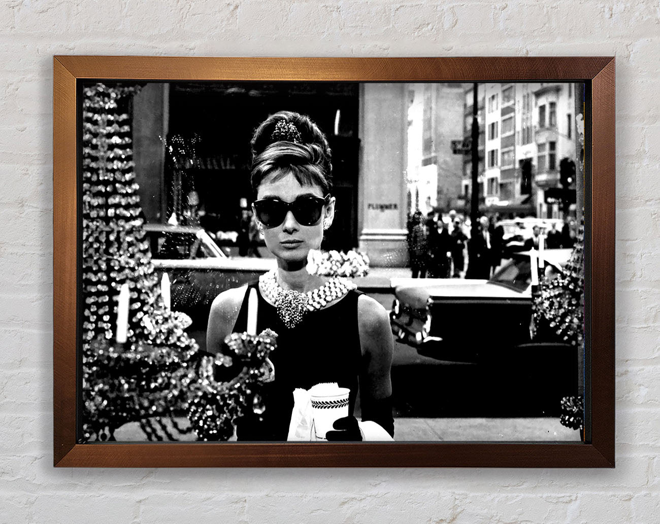 Audrey Hepburn Sunglasses Framed Wall Art