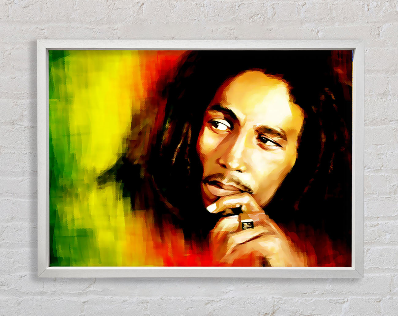 Bob Marley Red Yellow Green Framed Wall Art