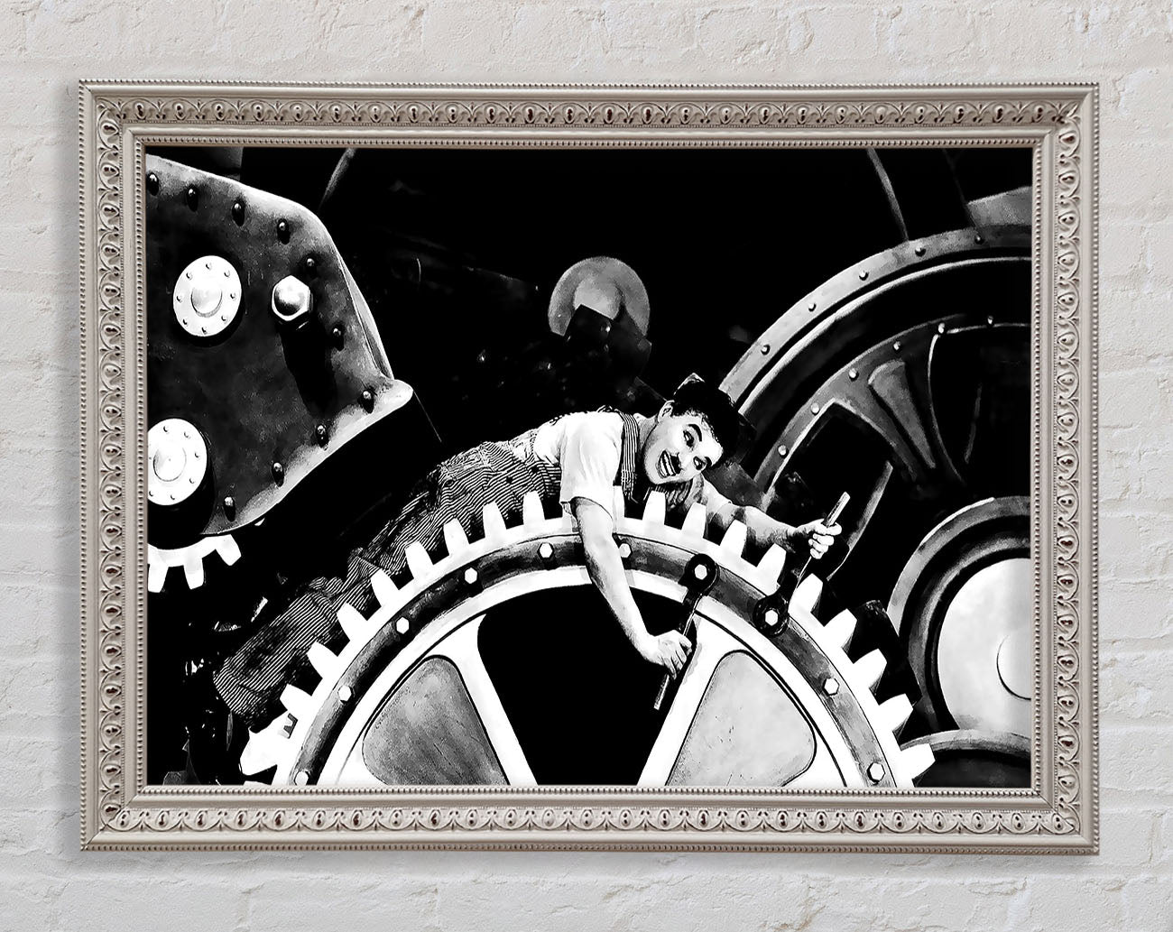 Charlie Chaplin Cogs Framed Wall Art