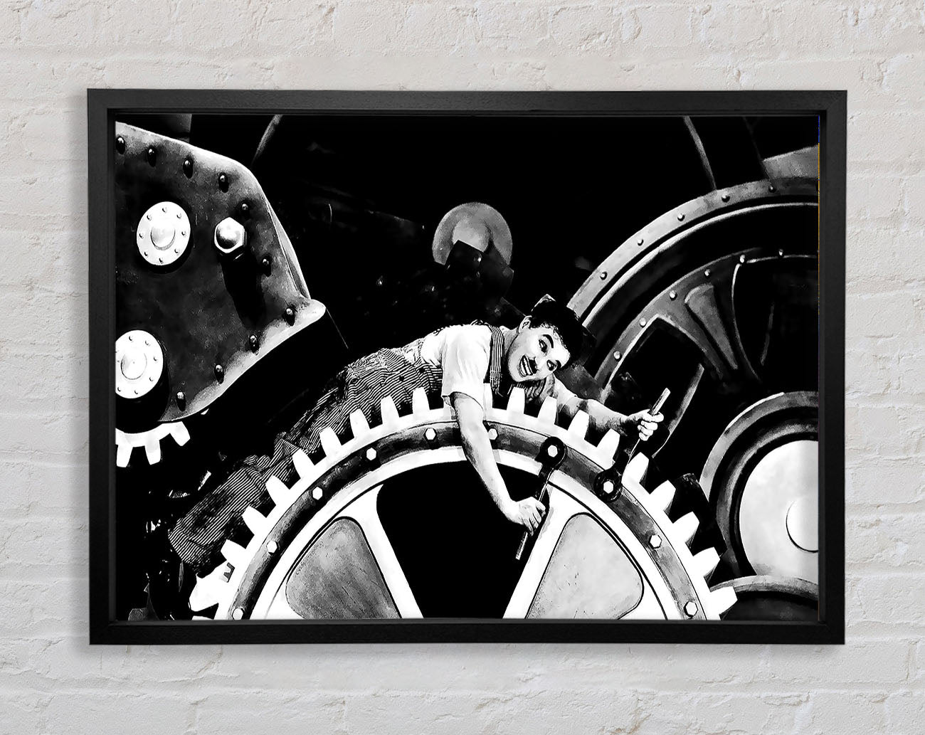 Charlie Chaplin Cogs Framed Wall Art