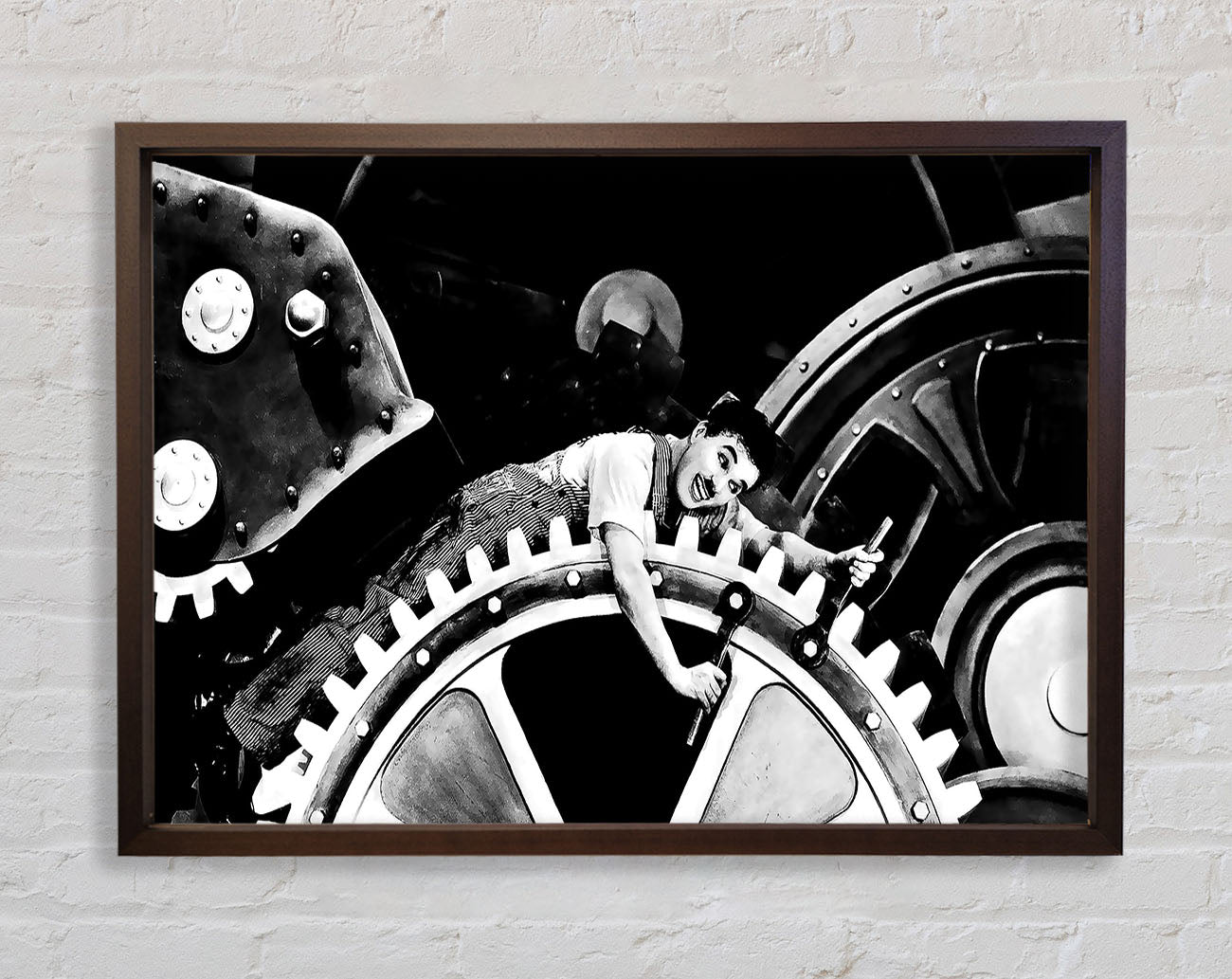Charlie Chaplin Cogs Framed Wall Art
