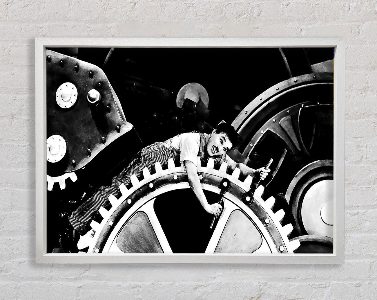 Charlie Chaplin Cogs Framed Wall Art