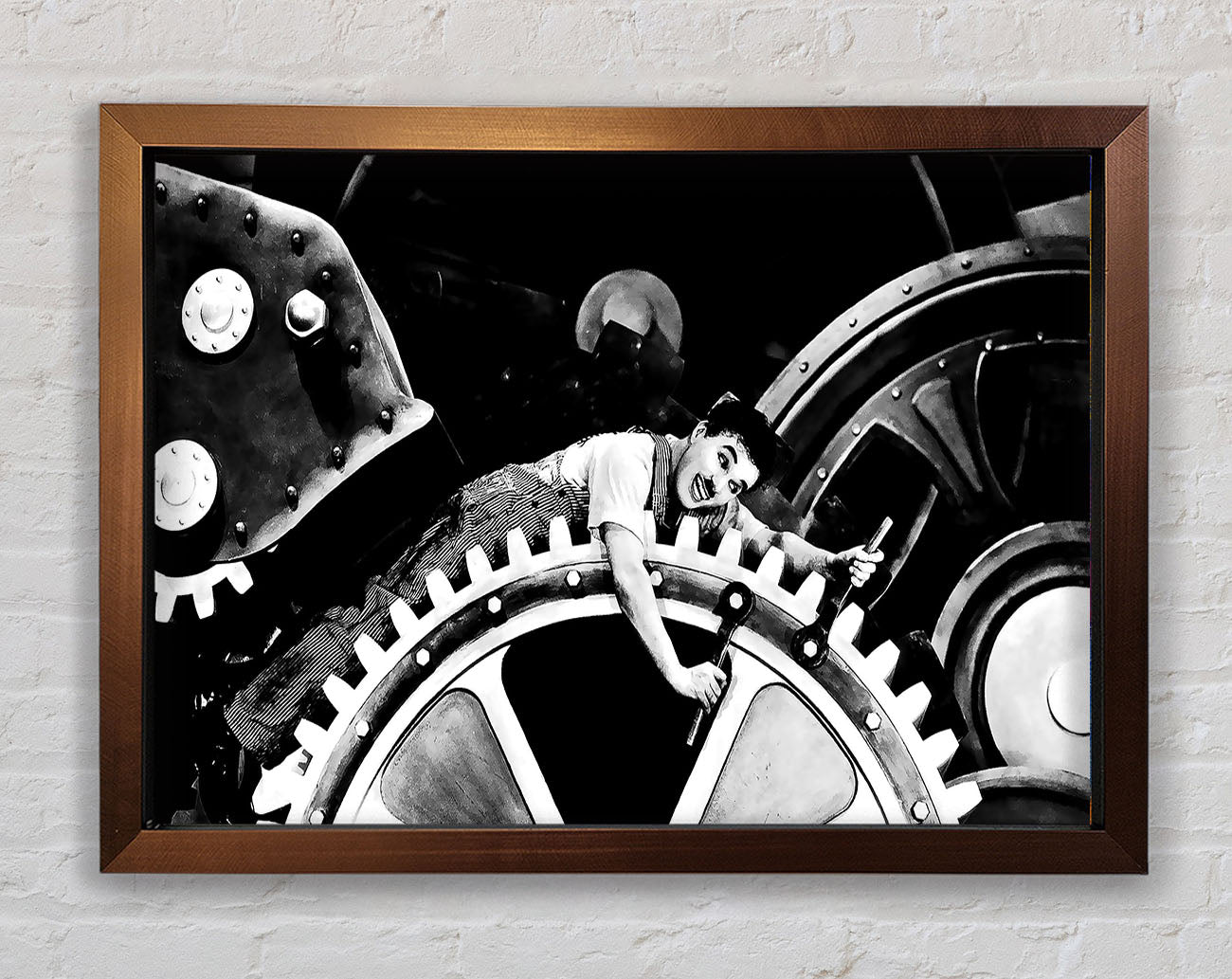 Charlie Chaplin Cogs Framed Wall Art