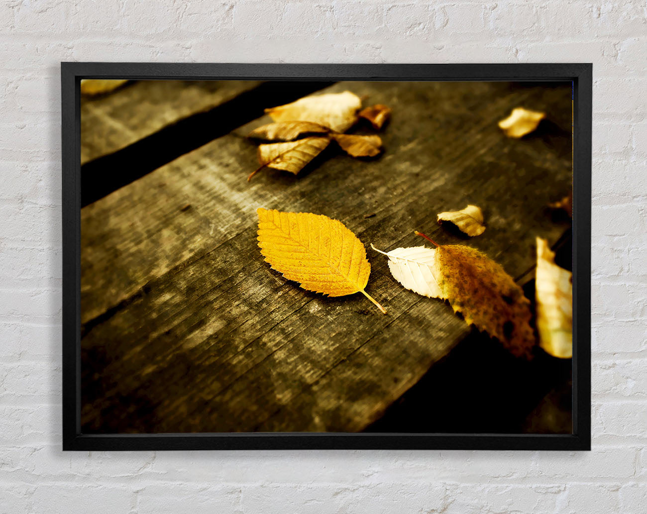 Autumn Leaves On The Deck Framed Wall Art