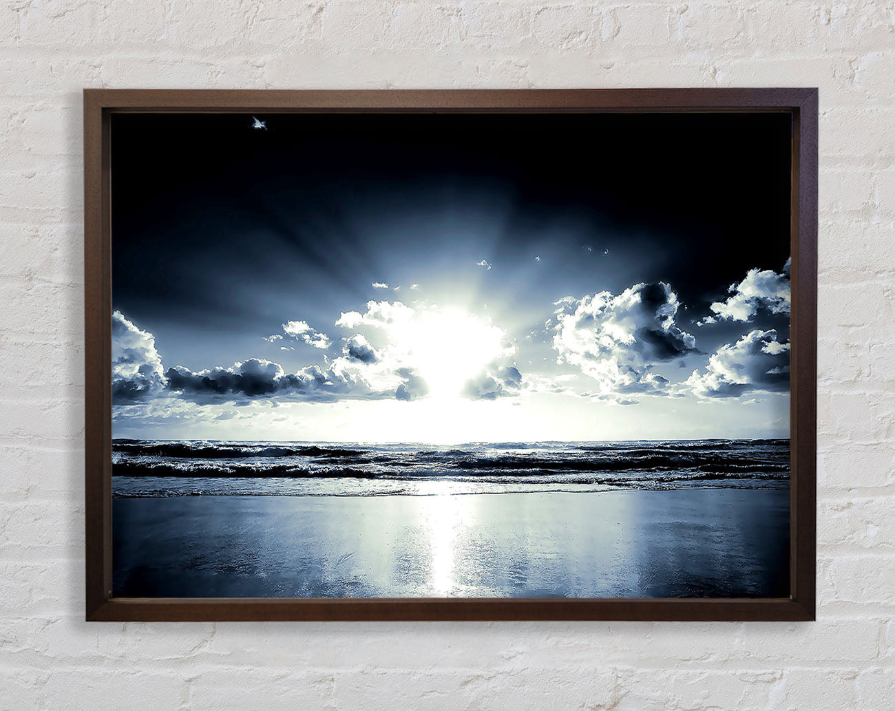Blue Sunshine On The Beach Framed Wall Art