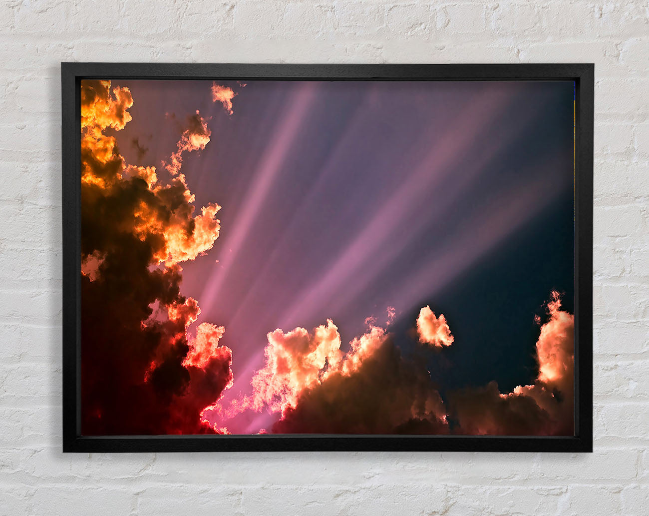 Colourful Clouds Above The Ocean Framed Wall Art