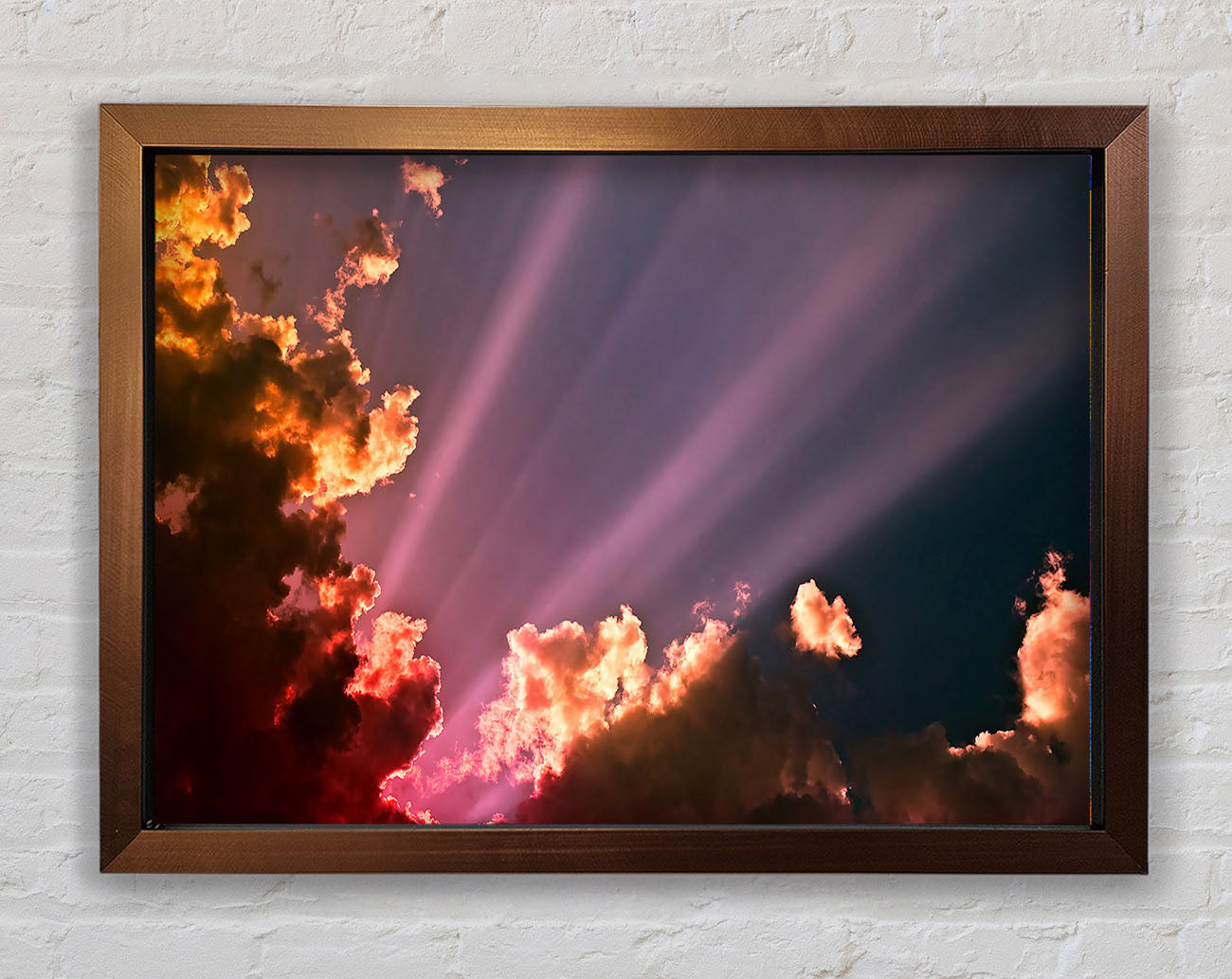 Colourful Clouds Above The Ocean Framed Wall Art