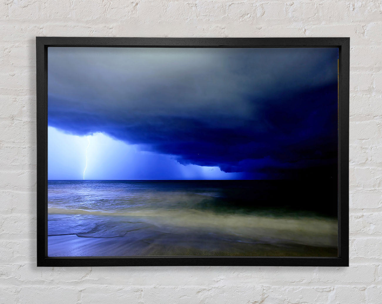 Blue Lightning Seas Framed Wall Art