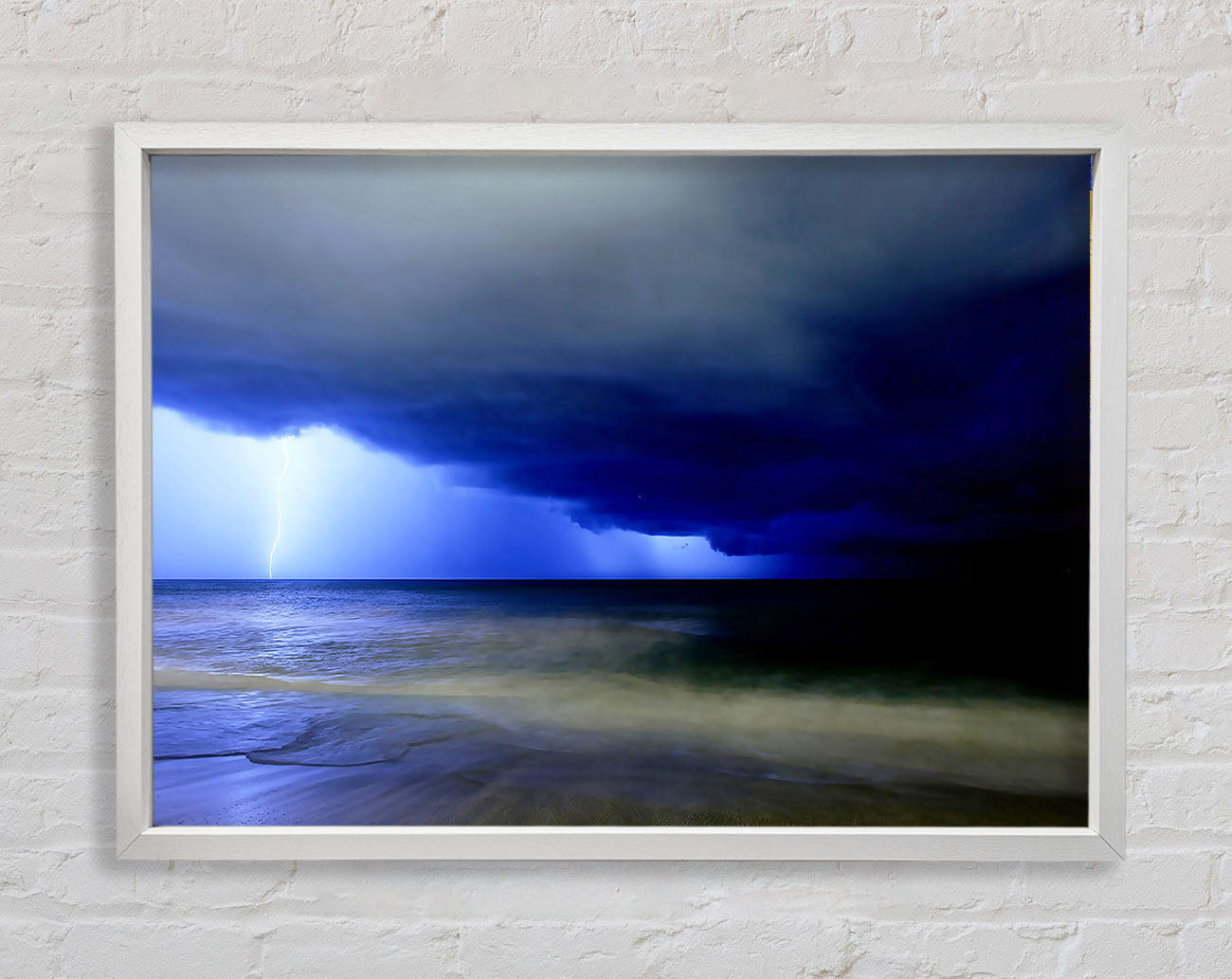 Blue Lightning Seas Framed Wall Art